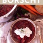 Ukrainian Borscht in a bowl
