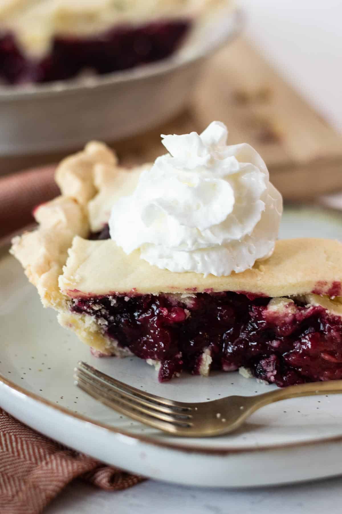 Easy Razzleberry Pie with whipped cream