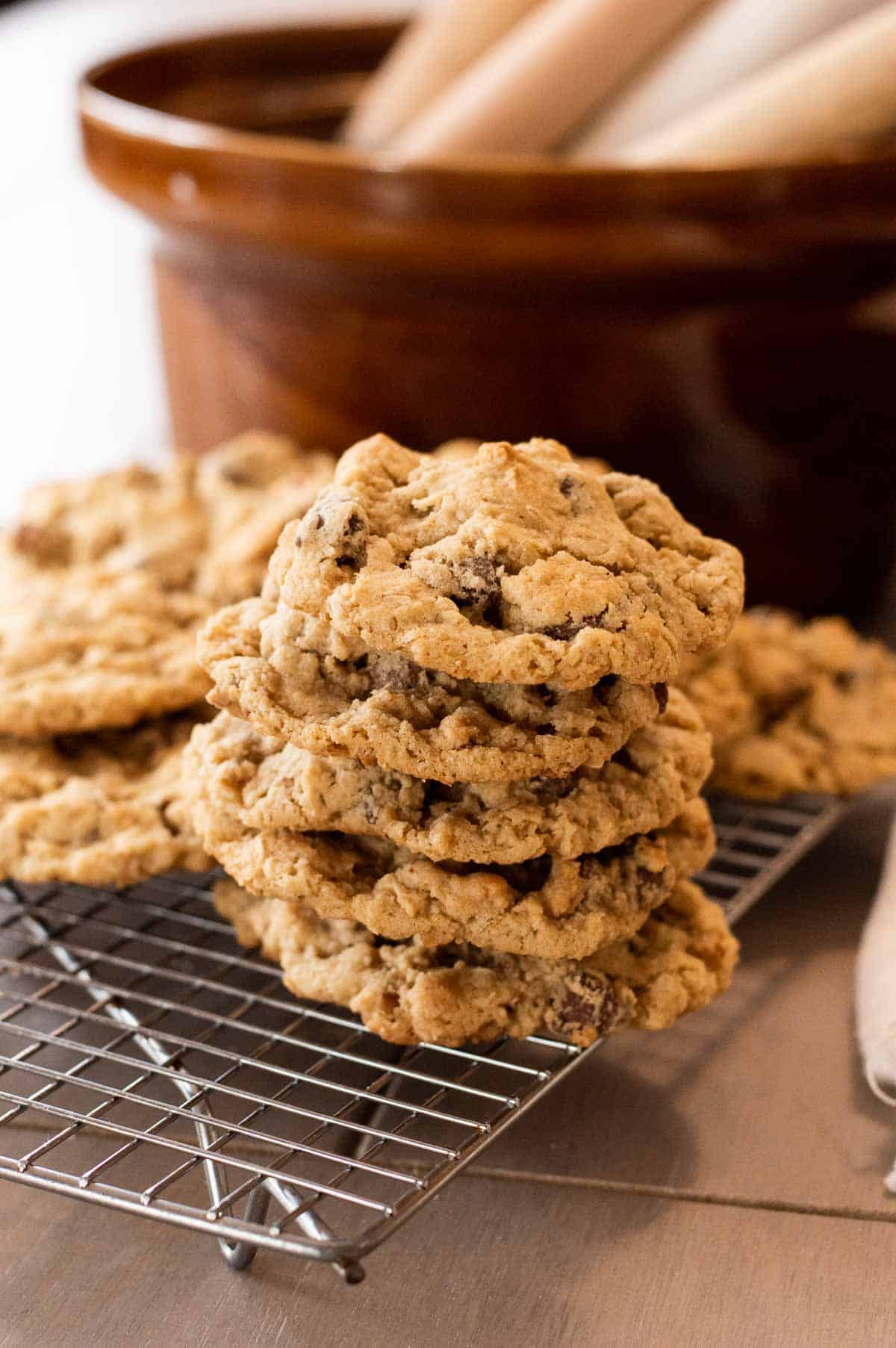 Gluten Free Oatmeal Chocolate Chip Cookies on a baking sheet