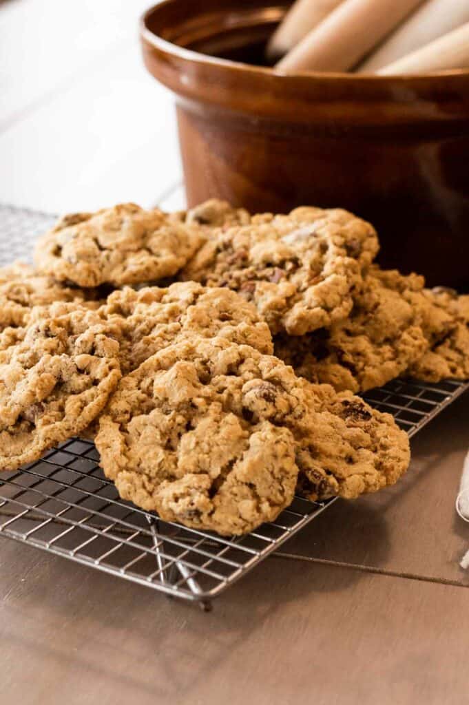 Gluten Free Oatmeal Chocolate Chip Cookies on a baking sheet