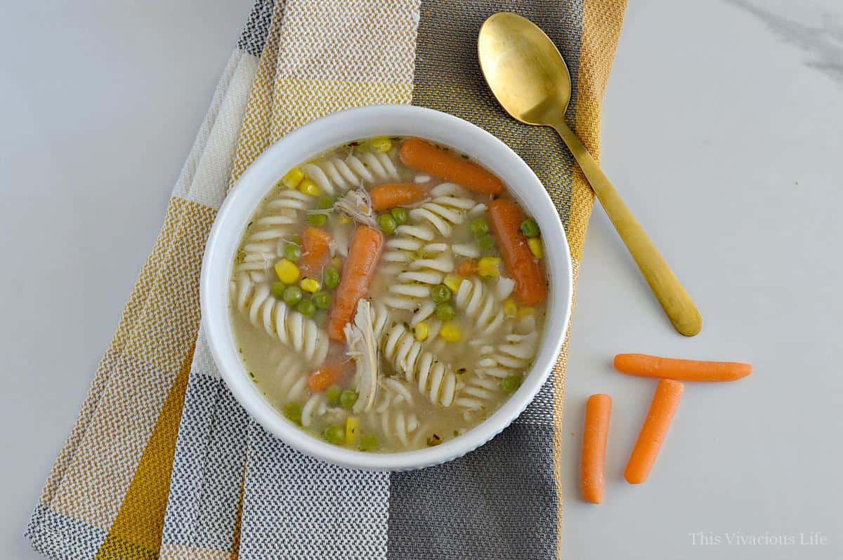 This gluten-free chicken noodle soup is the best recipe around. It is homemade and oh so delicious!