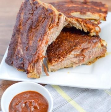 I love making these Instant Pot Whole30 ribs because they are fall of the bone tender with the delicious crispy outer layer all in under 45 minutes.