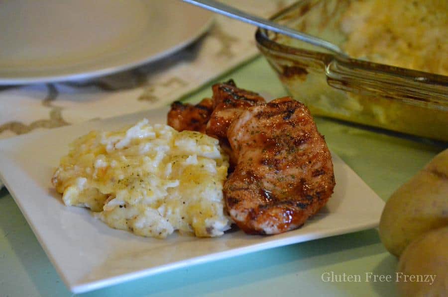 Funeral Potatoes & BBQ Chicken are easy to make and a real crowd pleasing recipe. This family favorite meal is one we have been enjoying for generations. Hope your family loves it as much as we do. www.glutenfreefrenzy.com
