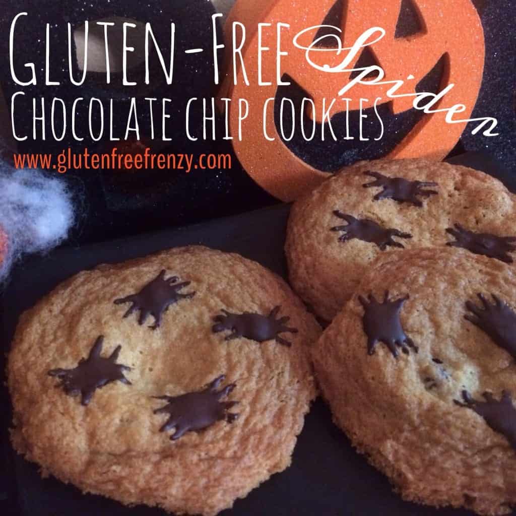 Gluten-Free Spider Chocolate Chip Cookies are festive and fun for Halloween! | fun halloween recipes | halloween recipe ideas | halloween cookie recipes | gluten free halloween recipes | gluten free chocolate chip cookies || This Vivacious Life