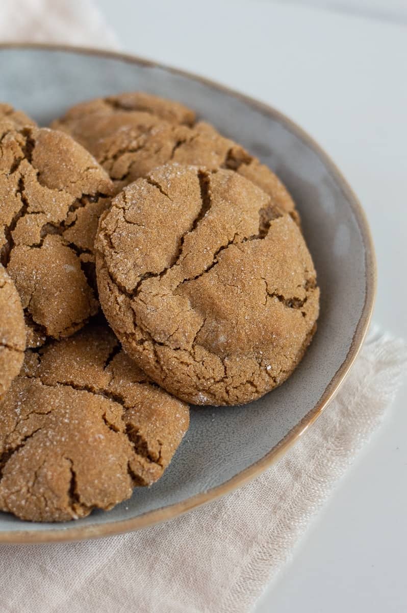 Gluten-Free Ginger Molasses Cookies on a plate