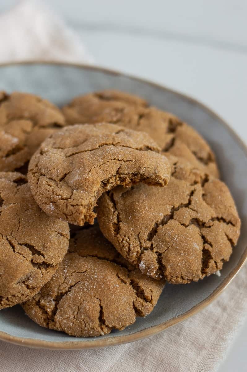 Gluten-Free Ginger Molasses Cookies on a plate