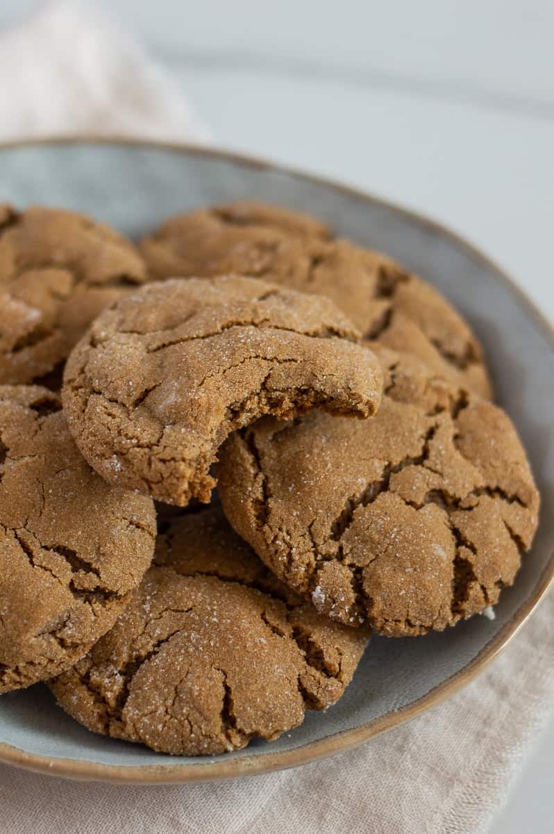 Gluten-Free Ginger Molasses Cookies Gluten-Free Ginger Molasses Cookies on a plate