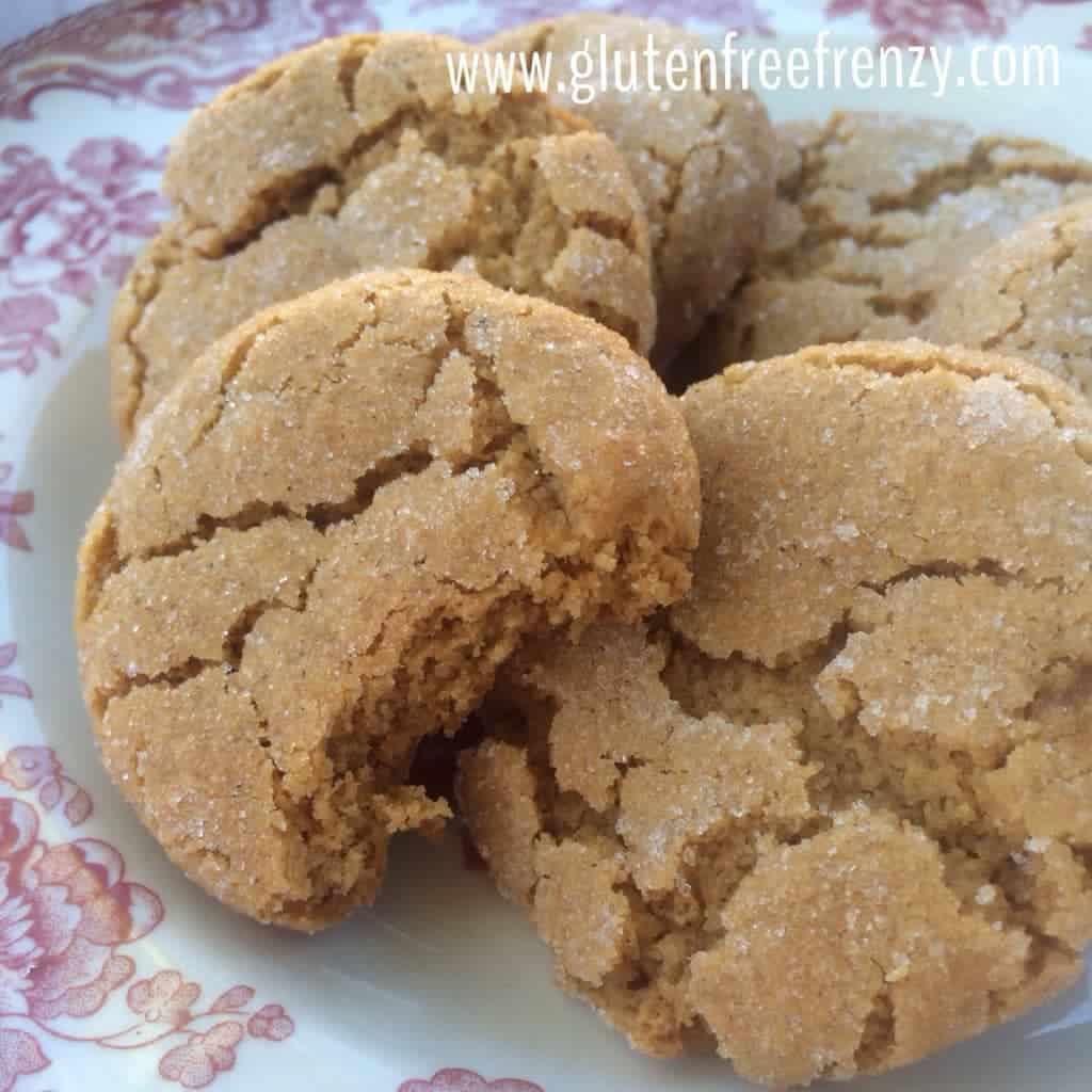 gluten-free Ginger molasses cookies with sugar