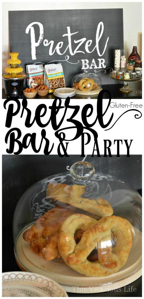 Gluten Free Pretzel Bar and Party | gluten free party ideas || This Vivacious Life #pretzelbar #glutenfreeparty