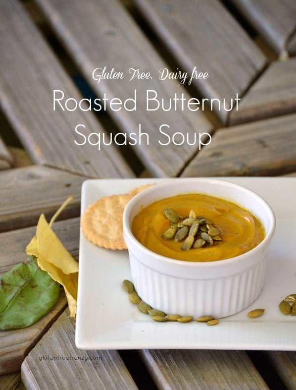 This roasted butternut squash soup is a delicious fall bowl of goodness that is quick and easy to make. | gluten-free roasted butternut squash soup | dairy-free roasted butternut squash soup | gluten-free soup recipes | gluten-free fall recipes || This Vivacious Life #glutenfree