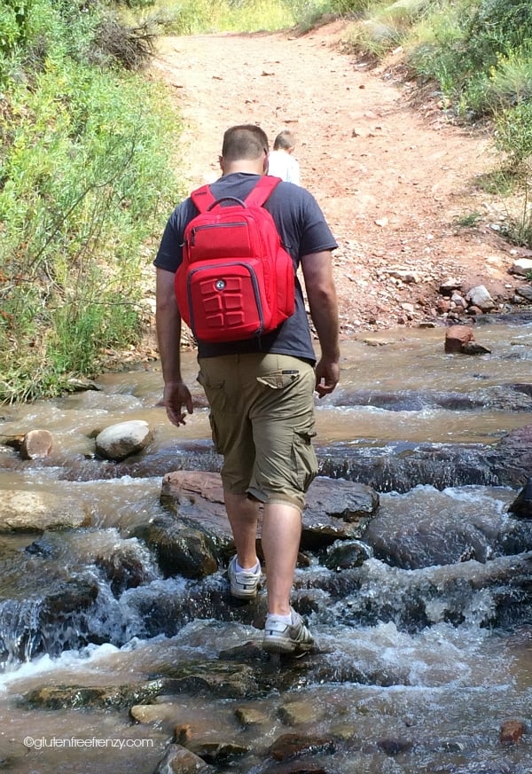6 Pack Bags Backpack on a guy hiking