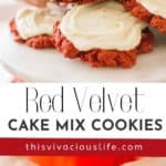 Red Velvet Cake Mix Cookies pin
