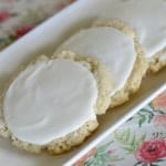 Oh my goodness you guys, these copycat Swig sugar cookies are so delicious that nobody would ever know they are gluten-free! The sour cream frosting is the delicious "cherry" on top...yummy! glutenfreefrenzy.com