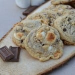 Oh my goodness this rustic s'mores bar is so dang cute! The best part? It can be put together on a budget. PLUS get the tasty recipe for ooey, gooey s'mores cookies! glutenfreefrenzy.com