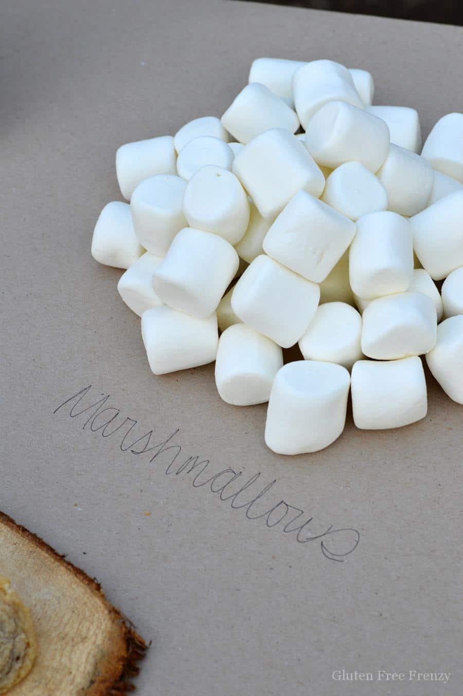 marshmallows on a paper 