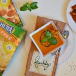 Yum! This Caprese Roasted Tomato Soup with Freschetta gluten-free cheese pizza crostini is such a fabulous dinner! It is a great way to take this semi-homemade meal up a notch. This easy and delicious dinner can be made in less than an hour and the whole family will love it! glutenfreefrenzy.com