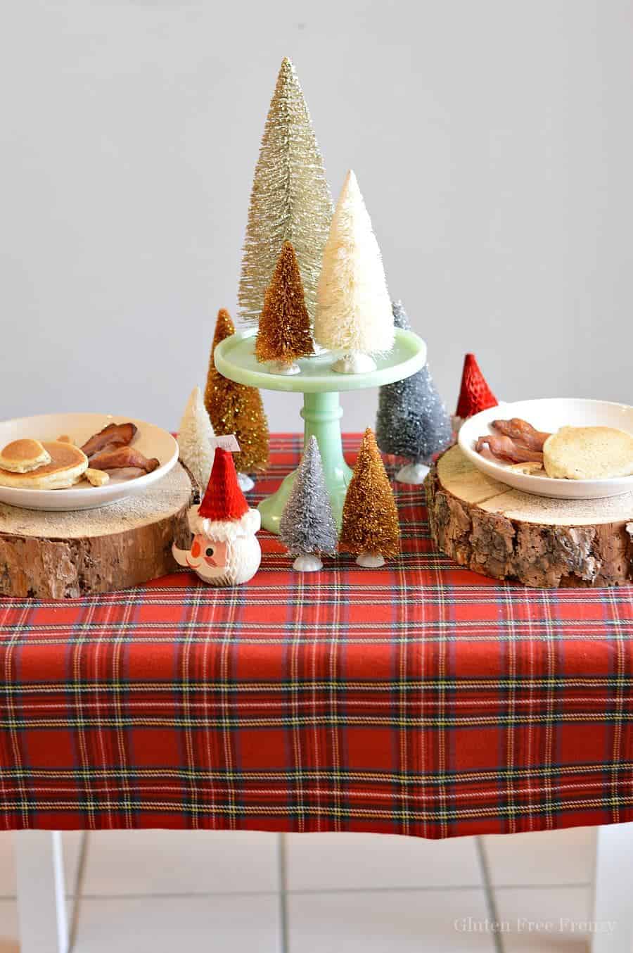 This gluten-free mini reindeer pancake party is both whimsical and tasty. Kids will love how tiny and tasty everything is at this holiday breakfast.