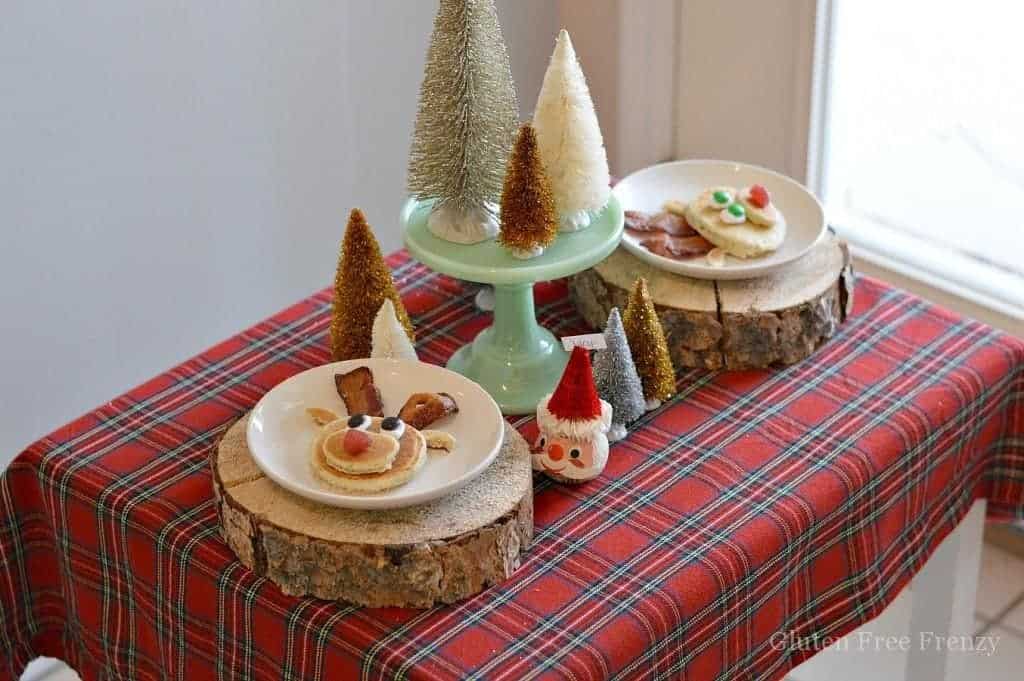This gluten-free mini reindeer pancake party is both whimsical and tasty. Kids will love how tiny and tasty everything is at this holiday breakfast. | gluten-free Christmas recipes | kid-friendly Christmas parties | kid-friendly holiday parties | Christmas party theme ideas | reindeer themed recipes | Christmas themed breakfast recipes || This Vivacious Life #reindeer #kidfriendlyfood #christmasparty #ChristmasBreakfast 