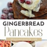 Gingerbread Pancakes with Sugared Cranberries pin