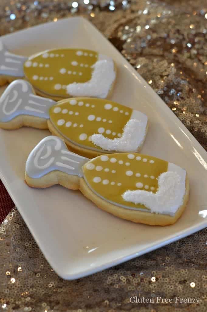 New Years eve sugar cookies champagne glass cookies with sprinkle bubbles