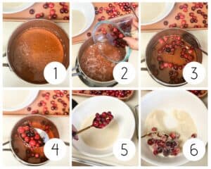 step by step sugared cranberries