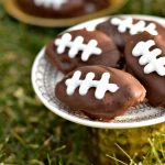 These gluten-free cookie dough footballs are perfect for your next sports night or Superbowl party. They are easy to make and everyone will love them!
