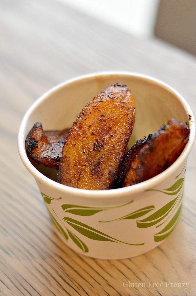 Fried plantains in a paper cup