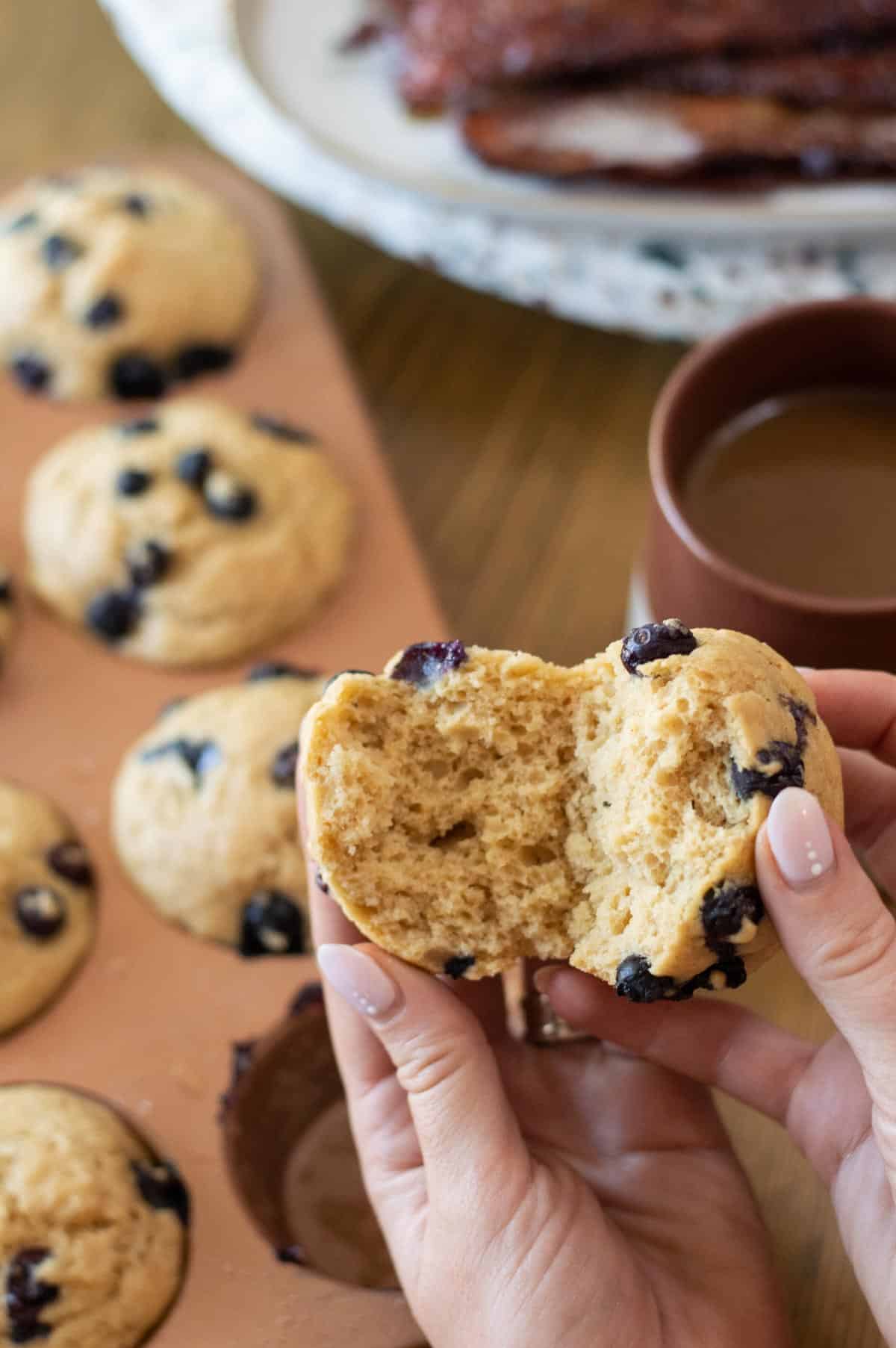 Dairy Free Muffins with blueberries open