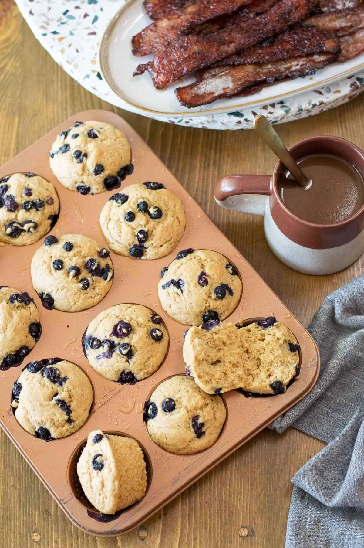Dairy Free Muffins in a muffin tin on a table