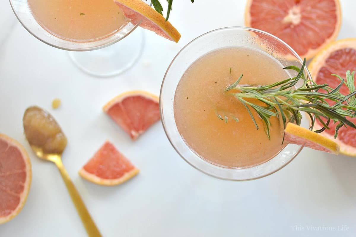 This rosemary and grapefruit honey mocktail is delicious and family friendly. My kids loved it as much as I did!