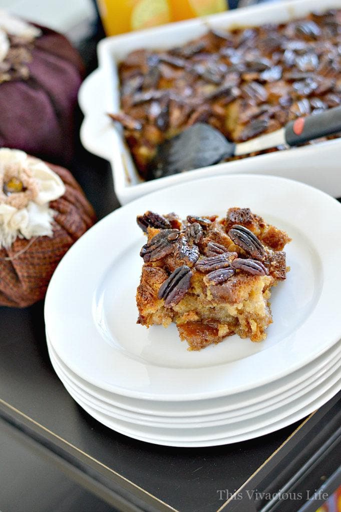 Gluten-Free Pecan Pie Bread Pudding Breakfast Casserole 