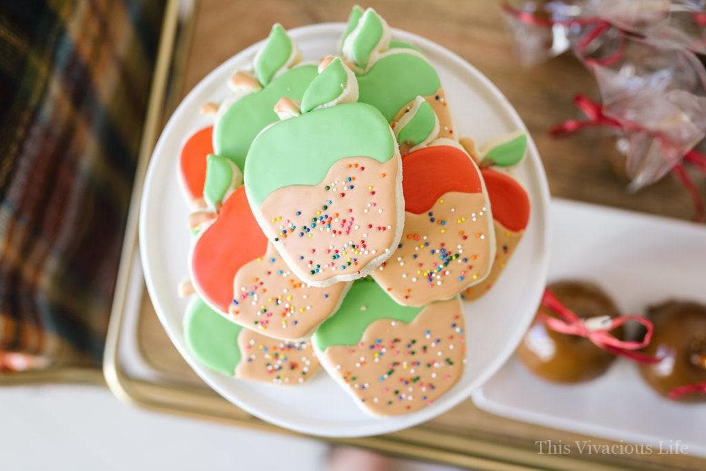 Caramel apple dipped sugar cookies