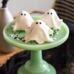 These no-bake ghost cookies are SO delicious that you won't be able to eat just one! They are so easy to make and couldn't be cuter. They are gluten-free but nobody would every know. They are perfect for your Halloween party.
