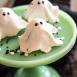 These no-bake ghost cookies are SO delicious that you won't be able to eat just one! They are so easy to make and couldn't be cuter. They are gluten-free but nobody would every know. They are perfect for your Halloween party.