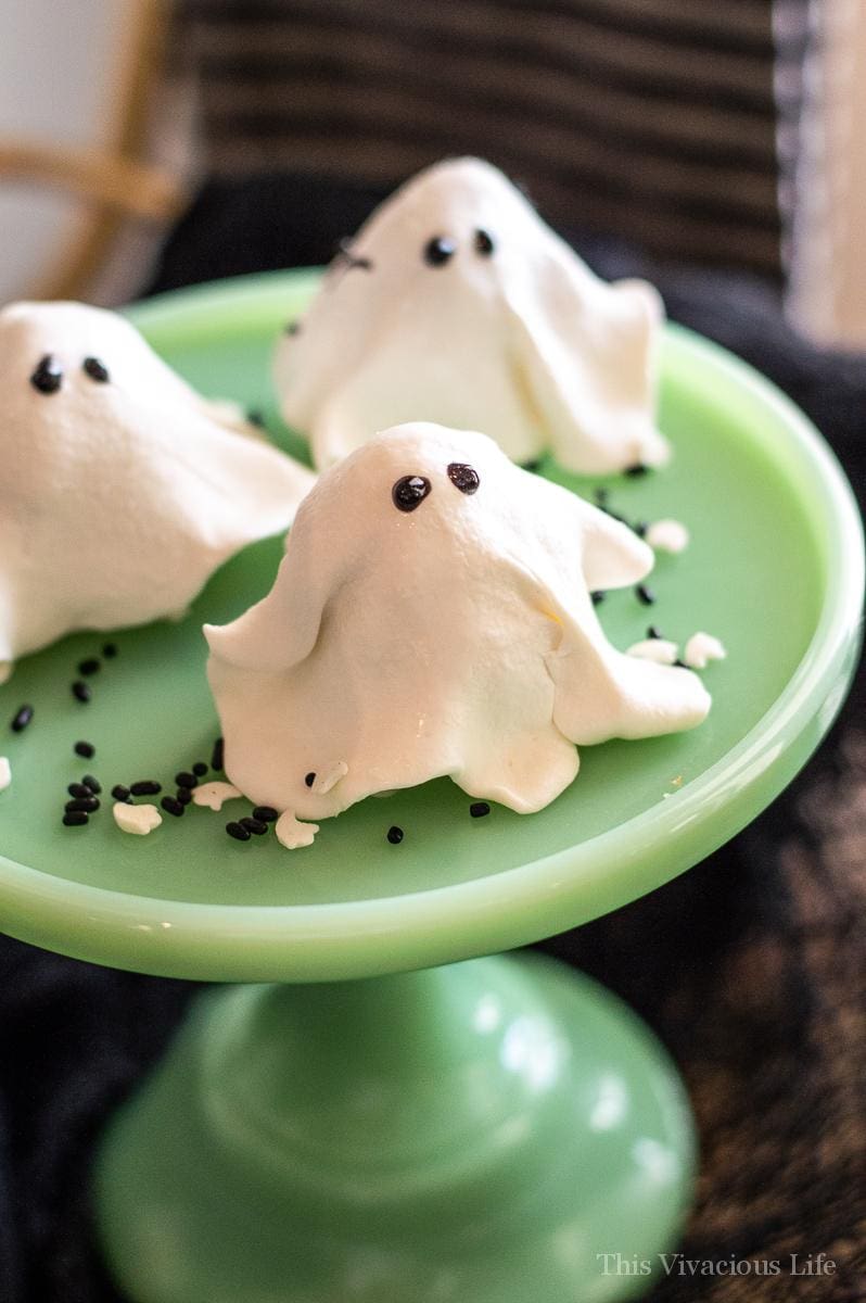 These no-bake ghost cookies are SO delicious that you won't be able to eat just one! They are so easy to make and couldn't be cuter. They are gluten-free but nobody would every know. They are perfect for your Halloween party.