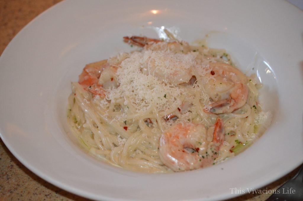 Disneyland shrimp creamy pasta at Wine Country Trattoria