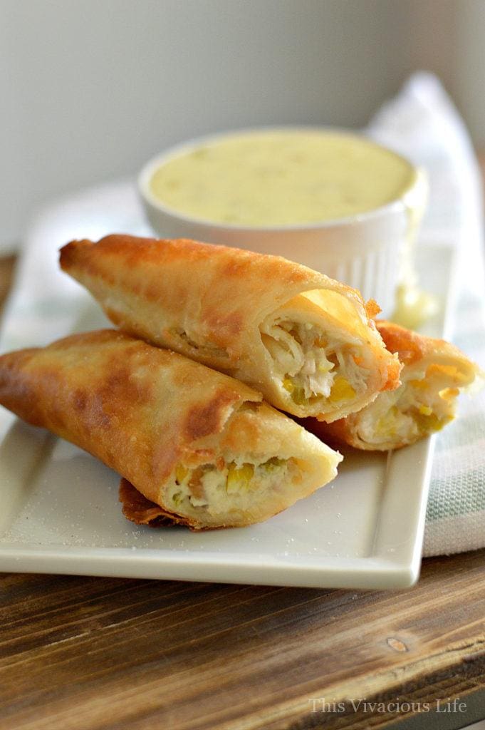 These gluten-free turkey, corn and cream cheese flautas with spicy white queso is the perfect Thanksgiving leftover meal.