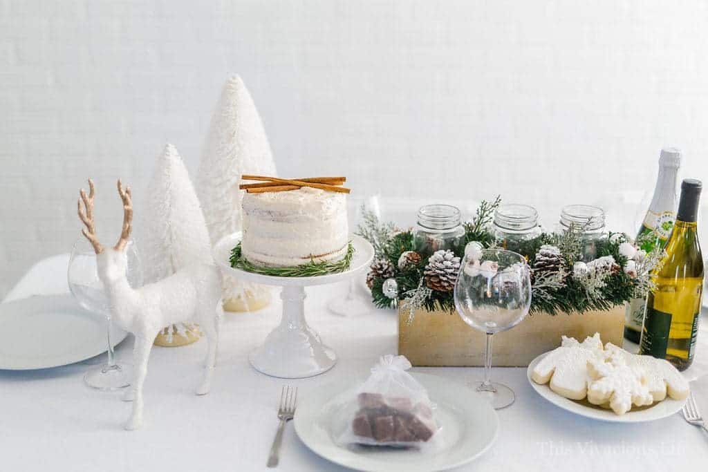 White Christmas Dinner Party & Gluten-Free Eggnog Cake