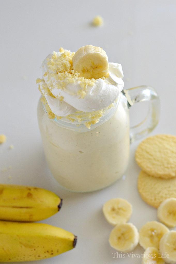 Banana Cream Pie Milkshake with Real Pie Flavors