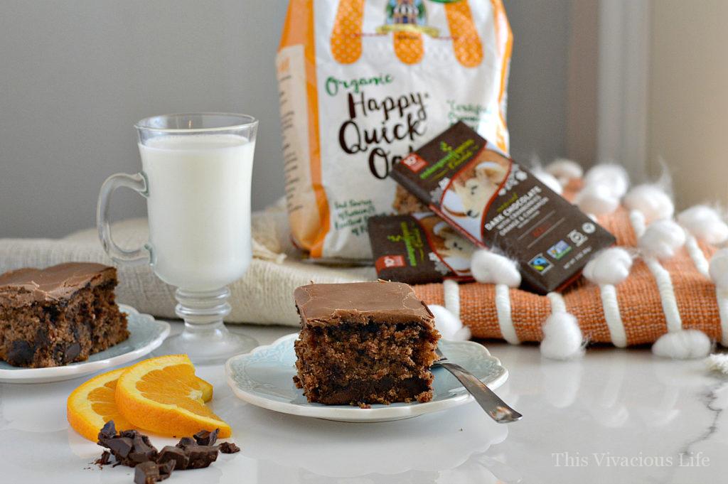 This gluten-free chocolate orange oatmeal cake is seriously the BEST cake you will ever eat! The marshmallow chocolate frosting is especially tasty. Everyone will love it whether gluten-free or not. 