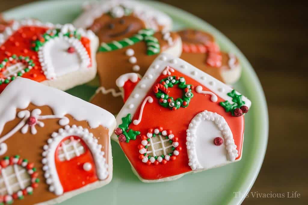 Gingerbread house cookies, gingerbread men sugar cookies