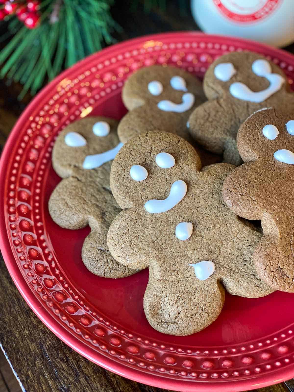 Gluten Free Gingerbread on a red plate