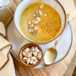 Whole30 butternut squash soup with pumpkin seeds