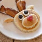 Reindeer Pancakes (so cute!) on a plate