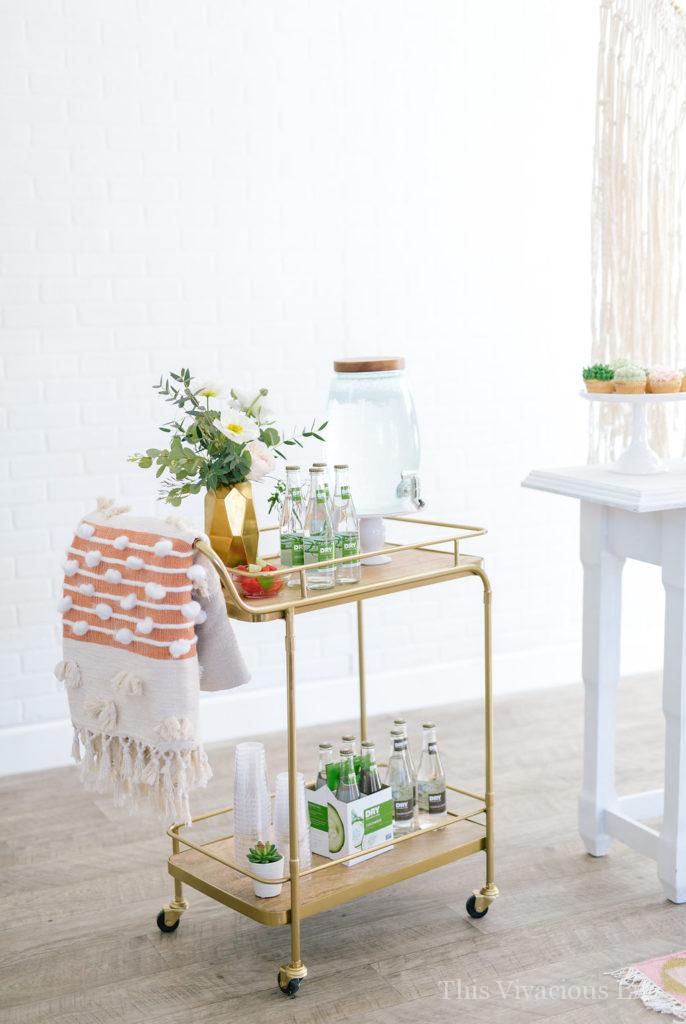 AD succulent baby shower drink cart