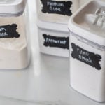 Gluten-free flour & starches in plastic jars