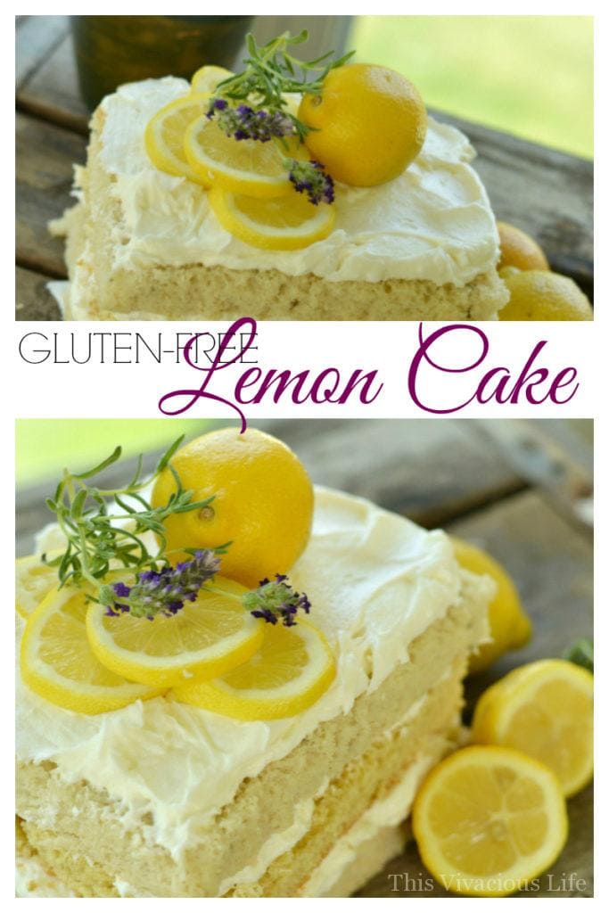 Yum, this gluten-free lemon cake is the BEST! || This Vivacious Life #glutenfree #lemoncake #glutenfreedesserts #glutenfreecake #lemondesserts