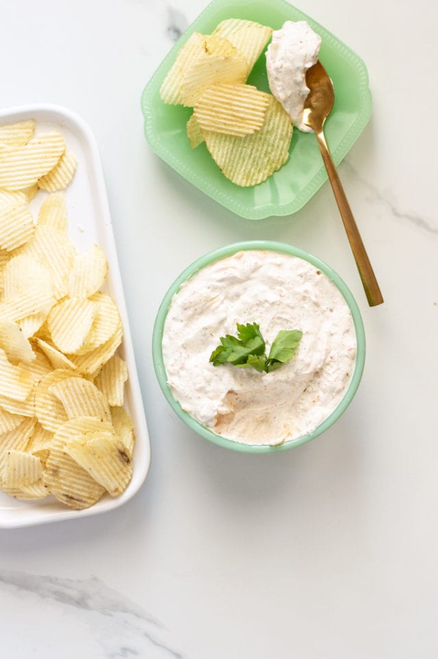 Sour Cream Chip Dip With Cream Cheese and Cheddar