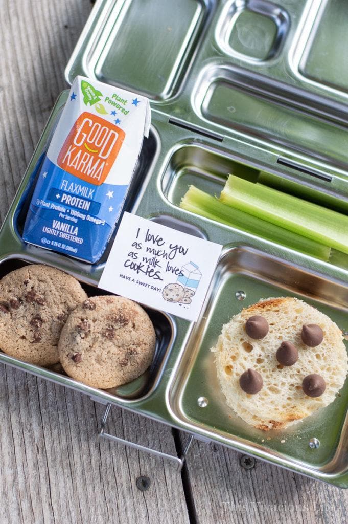 Chocolate Chip Cookies Sandwich and Milk Lunchbox