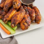 Instant pot chicken wings! They are super sticky thanks to the delicious cola sauce. Honestly, these were some of the best wings I have ever eaten! These are an easy appetizer that everyone will love.